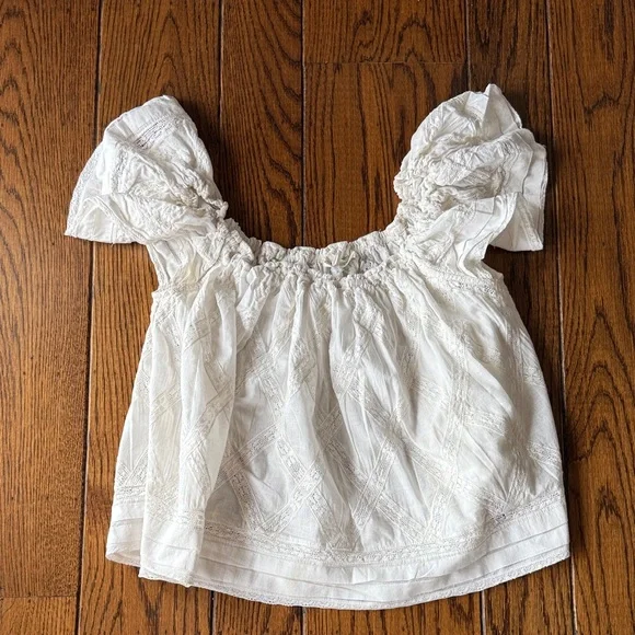 White Puff Sleeve Blouse - Picture 1 of 5